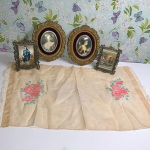 Vintage Italy home decor set • 5 items Vintage Decorative Frames and Rose Floral